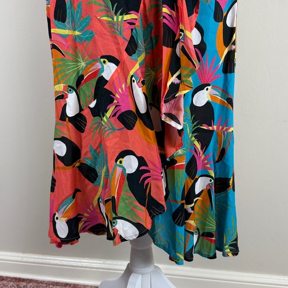 Farm Rio Toucan Tropical Wrap Maxi Dress Size XXS‎ - Picture 6 of 7